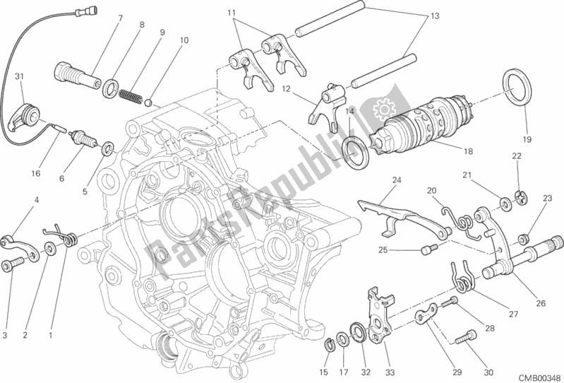 Todas as partes de Shift Cam - Garfo do Ducati Monster 795 ABS Thailand 2013